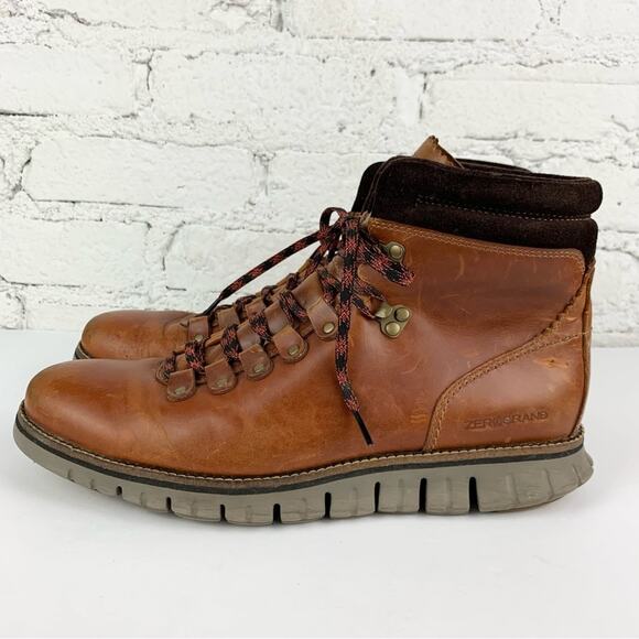 Cole Haan Zerogrand Waterproof Hiker Boots Brown Leather Lace Up 9 main image 12